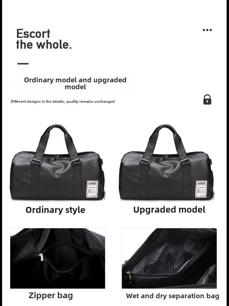 Унисекс спортивная сумка для фитнеса из искусственной кожи с разделением сухого/мокрого воздуха для путешествий на короткие расстояния