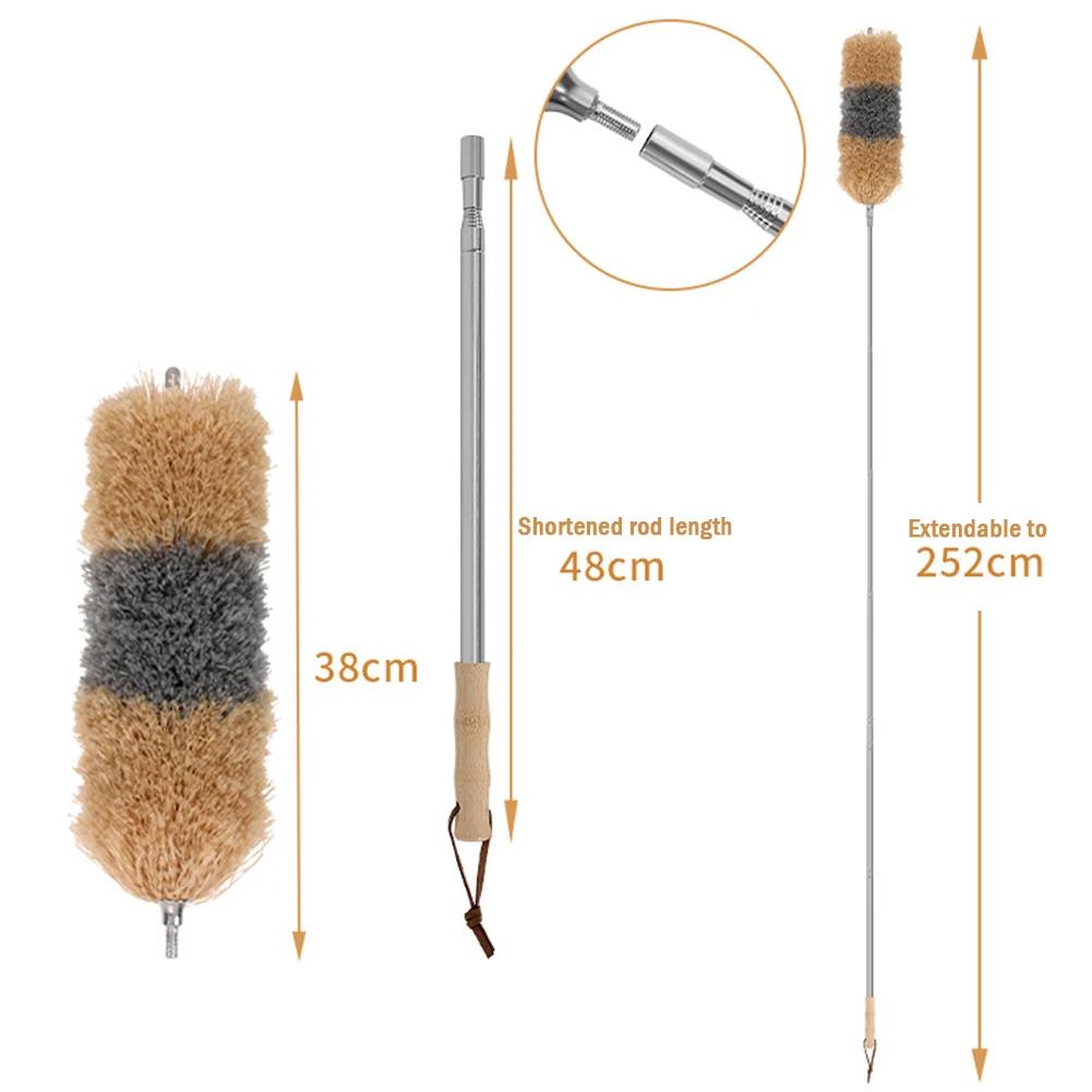Телескопическая щетка для уборки пыли, удлиненная, длинная, щелевая, паутина, щетки из микрофибры, сгибаемая, бытовая, пылеуловитель