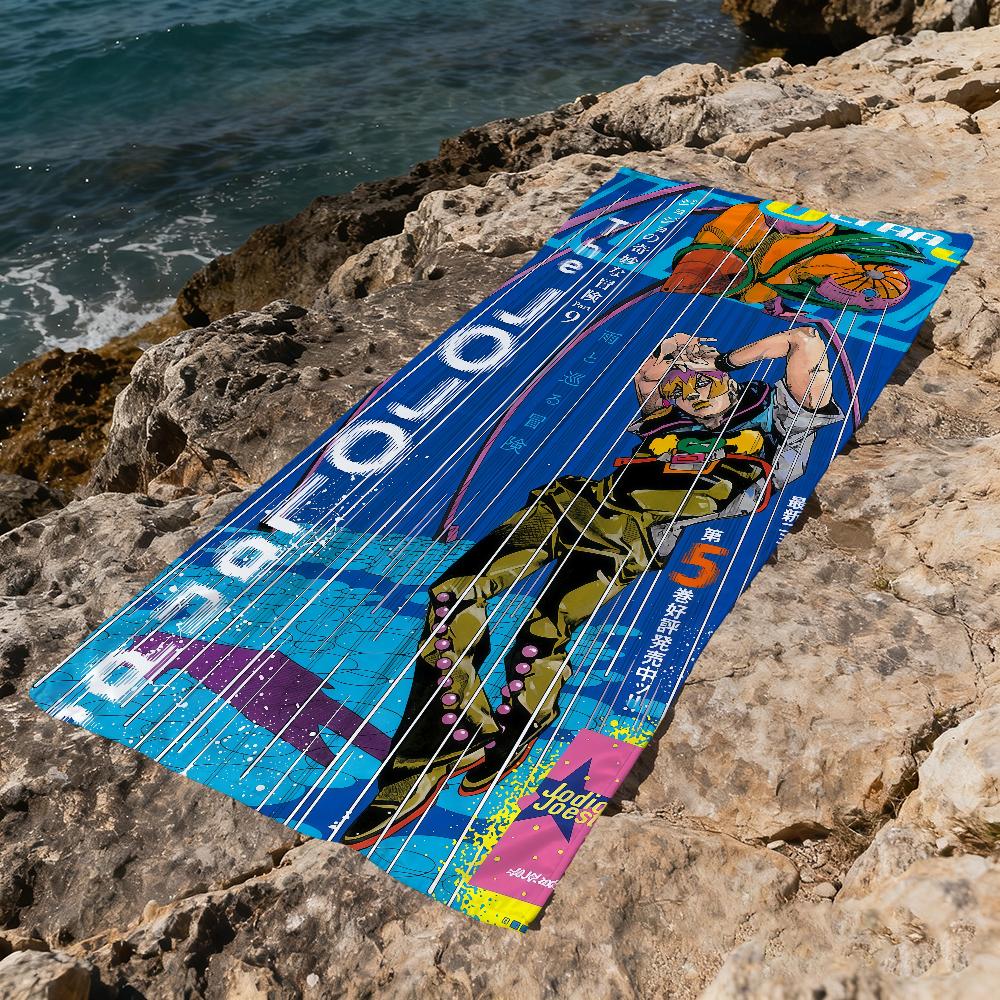 Anime J-joJo cute Bizarre Towel Large Quick-Drying Microfiber soft Beach Towel for Travel Fitness Sauna Bathing Camping