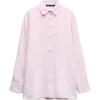 Свободная однотонная повседневная рубашка с длинным рукавом, женские рубашки розового цвета 2338152-620