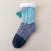 Knitted Thick Thermal Socks Patchwork Fleece Socks Women Fashion Plush Floor Socks  Winter
