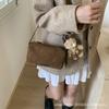 Crossbody Bag Women's New Trendy Retro Suede Pillow Bag Shoulder Underarm Bag Cylinder Handbag