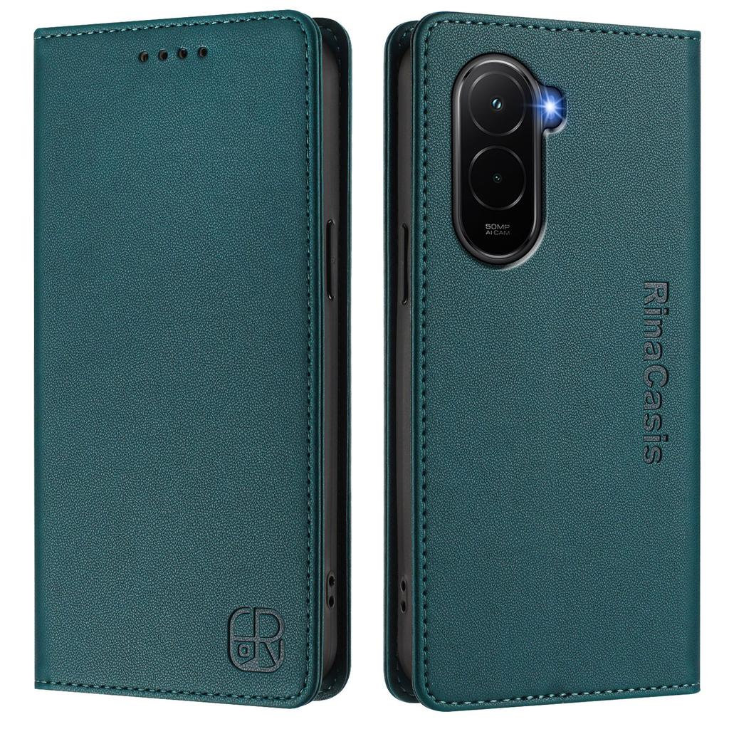 Для Xiaomi Poco M7 Plus 5G/M7 4G (169 мм) Кожаный чехол RINACASIS RC01 Чехол для телефона с RFID-блокировкой Кошелек Подставка