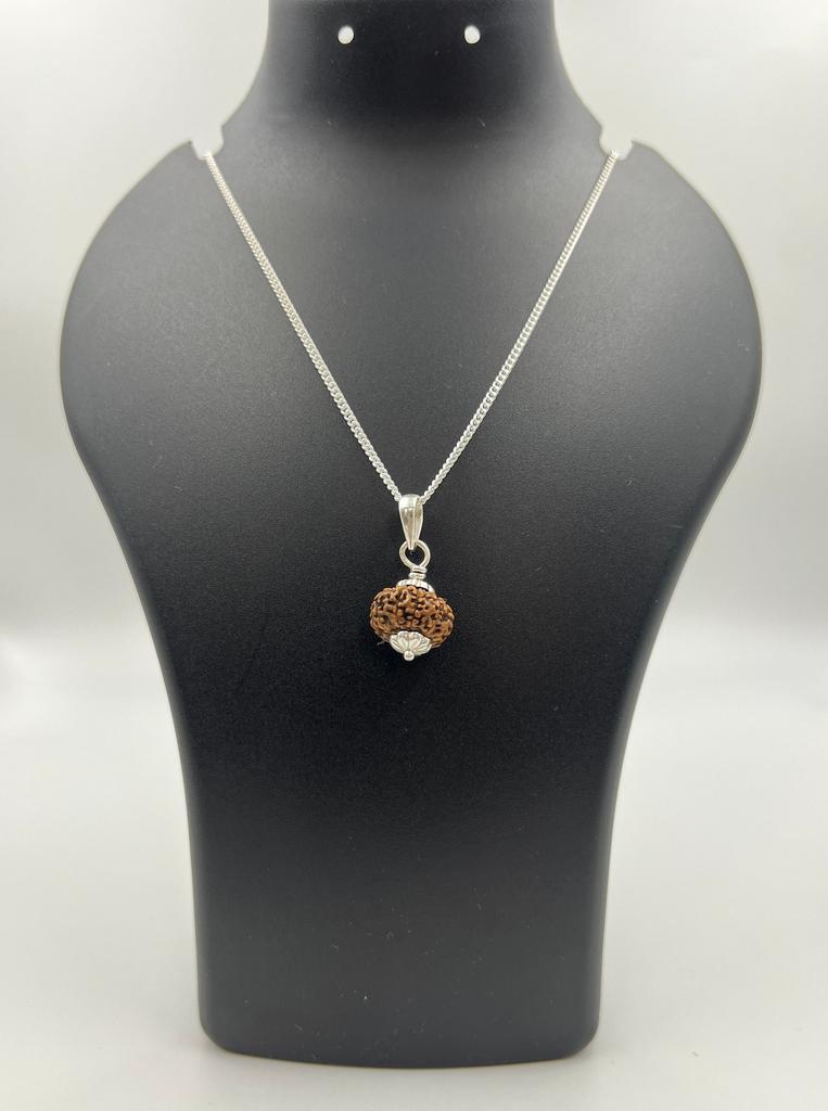 10 Mukhi Indonesia Rudraksha Pendant|925 Silver|Certified Jewelry|Ten Face Rudraksha Necklace|Healing Pendant|Genuine Rudraksha Bead