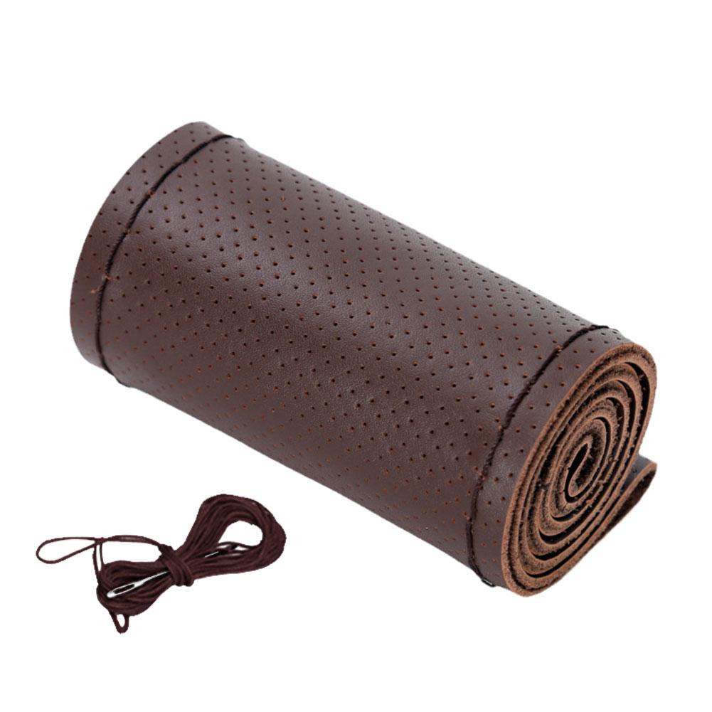 НОВЫЙ чехол на руль автомобиля из натуральной кожи с иглами, противоскользящий защитный чехол из коровьей кожи на руль U4I4