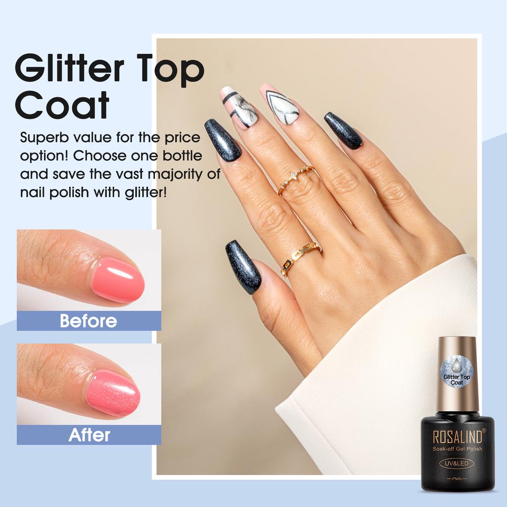 ROSALIND 38pcs Nail Polish Gel Kit Colorful Semi Permanent Gel Nail Polish Soak Off UV Gel Base Matt Top Coat Gel Polish Varnish Hybrid Lacquer Gel