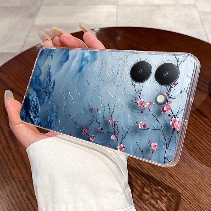 Гелевый чехол для Vivo Y36 V2247 V2248 4G Y27 5G Y77T Y27S Y100I Прозрачный силиконовый мягкий ТПУ задняя крышка Милый кот Кролик Чехол для телефона