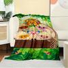 1pc Jungle Adventure,Safari Friends,Plim Plim Digital Print Flannel Blanket - Contemporary Style, Suitable for All Seasons, Perfect for Home