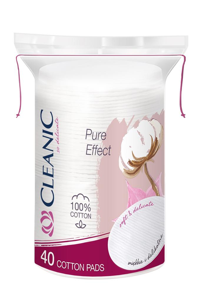 Cleanic Płatki Kosmetyczne Pure Effect Owalne 1Op.-40Szt