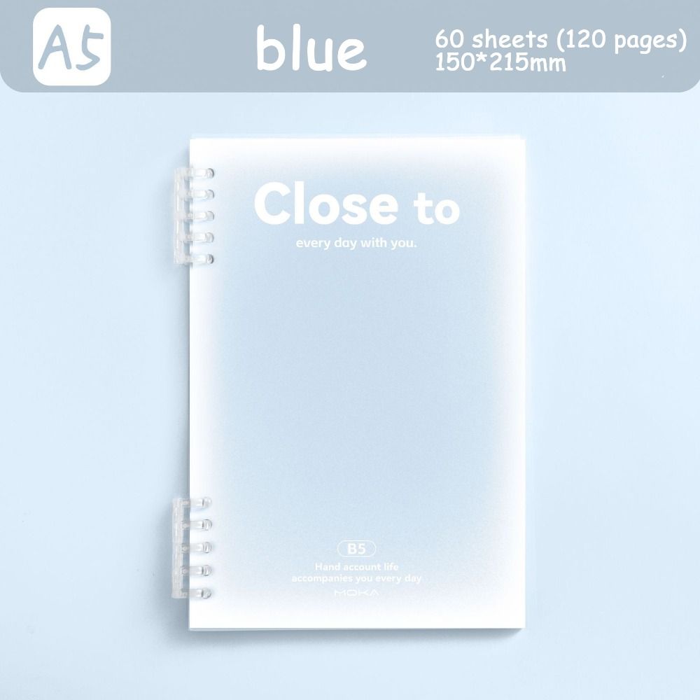 Simple Stationery A5/B5 Binder Notebook Horizontal Line Gradient Color Kawaii Loose-Leaf Notebook 60 Sheets PVC Cover