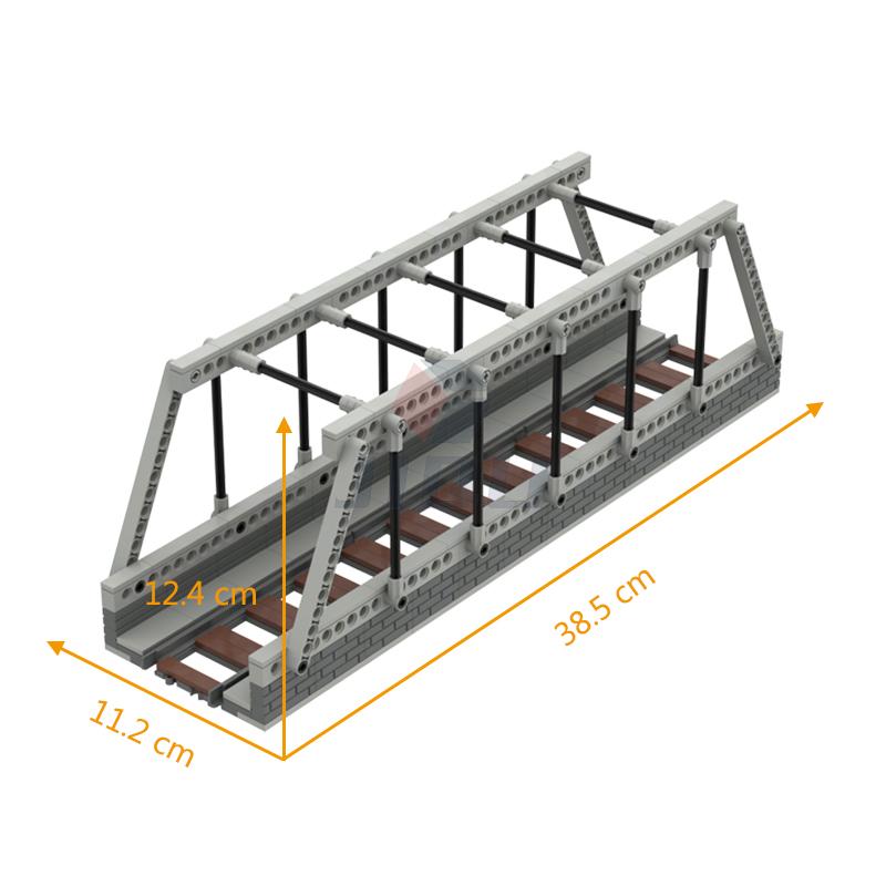 Non-Toxic 264 Pcs Moc Train Track Bridge Model Set Railway Viaduct Bridge Track Compatible 53401 City Train Parts Building Blocks Diy Toys