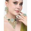Бирюзовый, синий и зеленый Meenakari, каскадные бусины-водопад, ожерелье, серьги и кольца, набор для женщин
