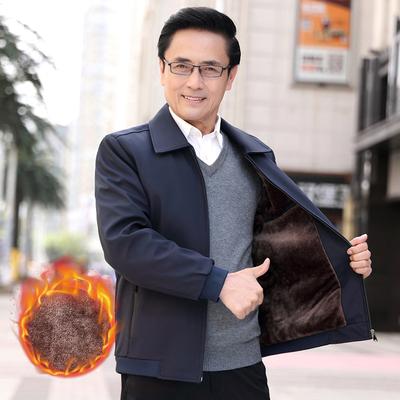 Зимняя повседневная куртка для папы, мужская новая флисовая утолщенная деловая куртка, одежда для людей среднего и пожилого возраста