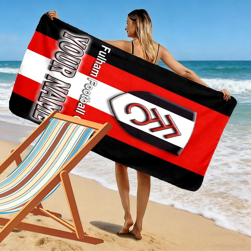 Custom Fulham Print Beach Towel, Large Soft Quick Dry Towel for Beach Camping Swimming