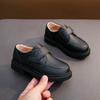 2024 New Versatile Soft Four Seasons Black UK Uniform School Shoes Hook & Loop Kids Boys Loafers Breatheable Simple Child Shoes