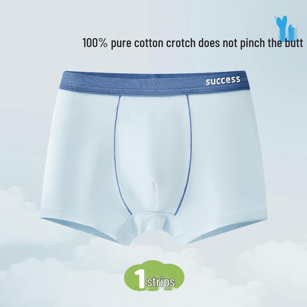 Детское нижнее белье из чистого хлопка Класса А - Подростковые и Большие Размеры, Полностью Хлопковая Ластовица, Антибактериальные Боксеры