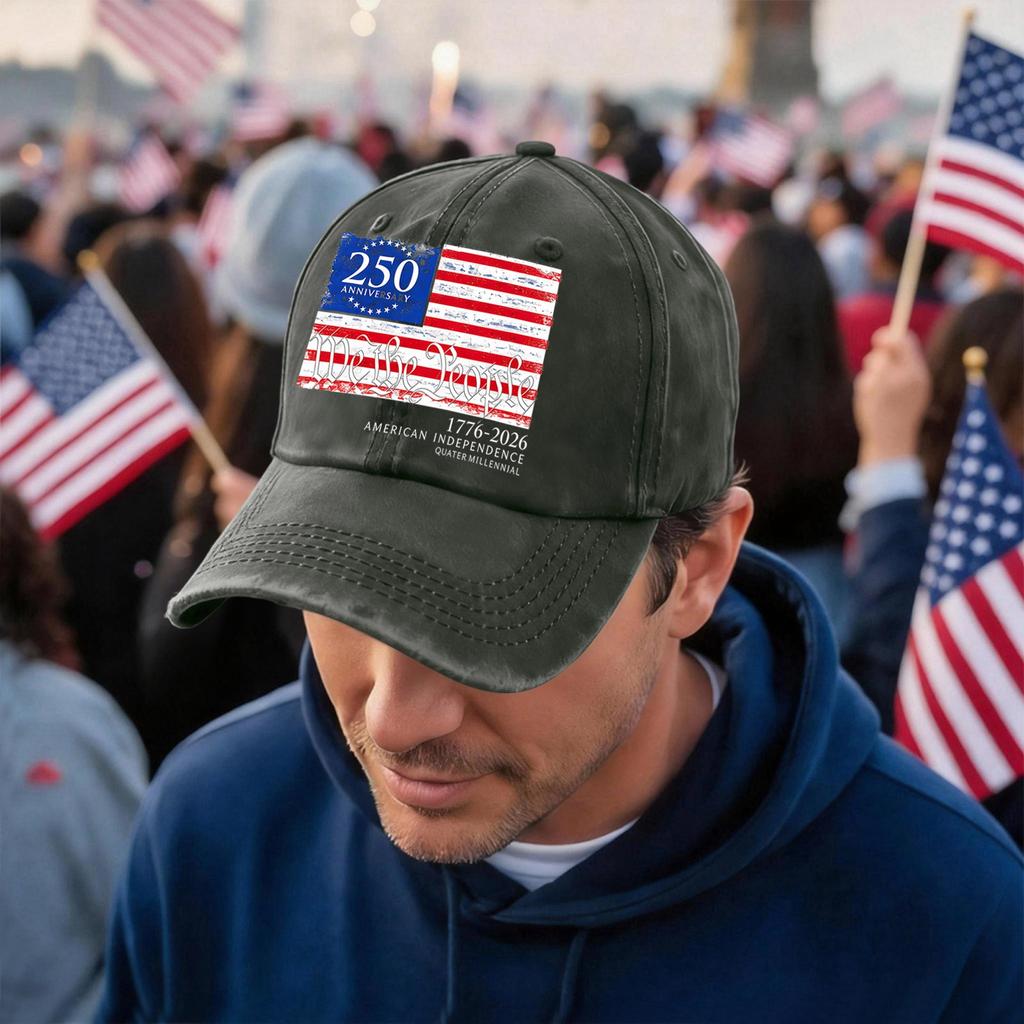Регулируемая бейсболка с принтом Флага 250-летия Независимости Америки, унисекс, повседневная хлопковая кепка для активного отдыха