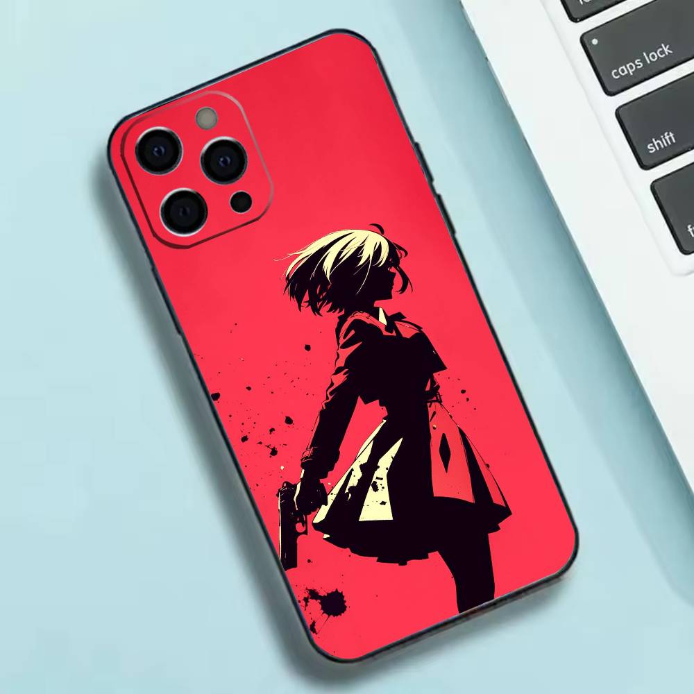 Чехол для телефона Lycoris Recoil Chisato для iPhone 17, 16, 15, 14, 13, 12, 11 X XR Plus, Другие Мягкий черный чехол