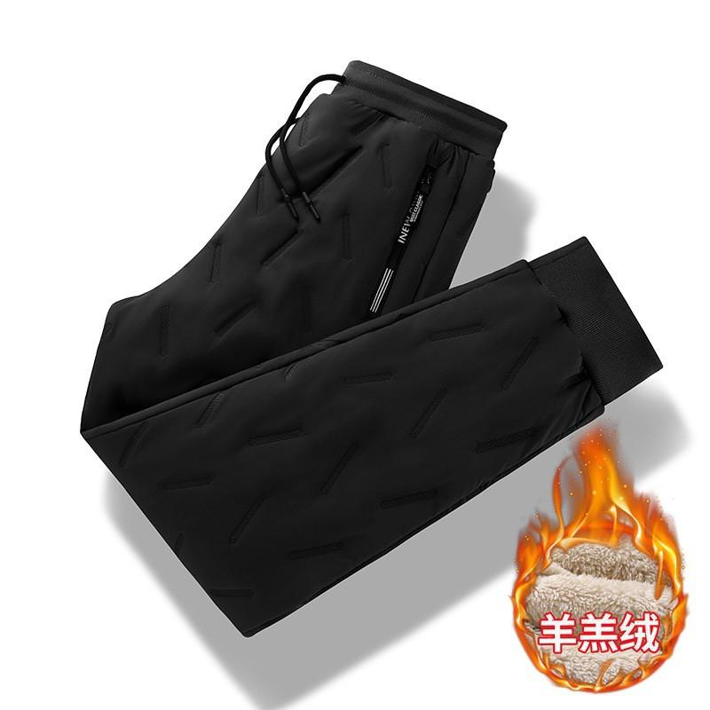 Mens Winter Warm Fleece Lined Casual Jogger Pants Loose Fit Elastic Waist Thick Soft Comfortable Daily Wear