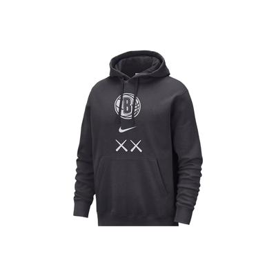 Nike Толстовка Kaws Collaboration Club Fleece City Edition Brooklyn Nets Топы унисекс Темно-дымчато-серый FB4813-070
