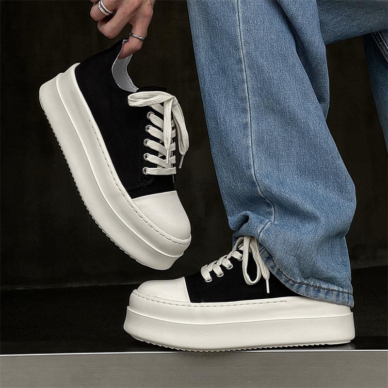 Американские ретро-парные туфли на платформе с увеличенной подошвой, универсальные парусиновые туфли с большой головой, повседневные туфли-дерби 18453-J