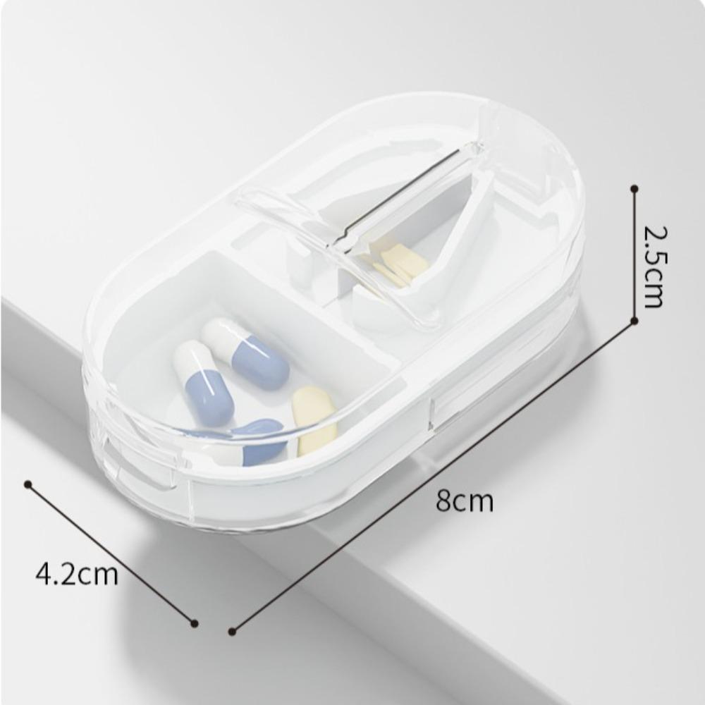 Portable Medicine Splitter Box 2 In 1 Powder Tablet Grinder Travel Medicine Pill Box Pills