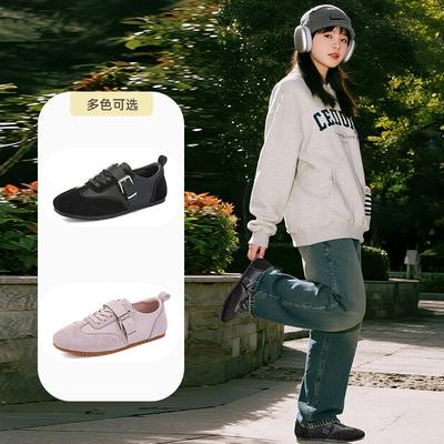 Вулакао стелька кожа женские осенние новые на плоской подошве спортивные маленькие белые туфли повседневные туфли с пряжкой