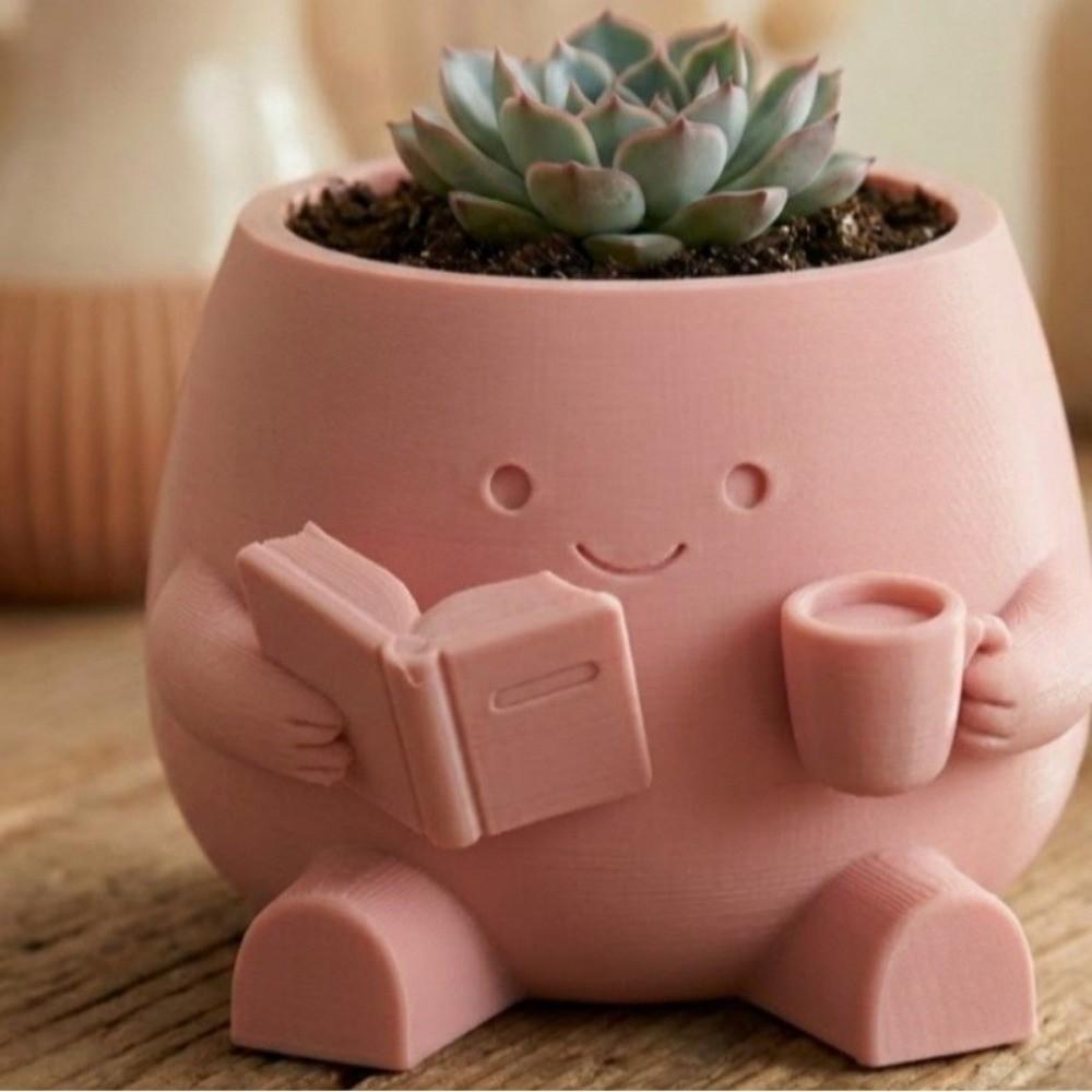 3D Printed Plant Pot Stylish Design Desktop Decoration Novelty Flowerpot Office