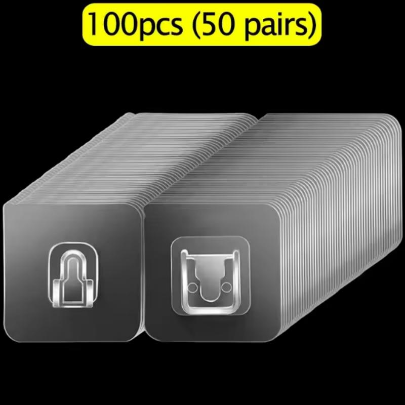 Двусторонние самоклеящиеся настенные крючки, прочные липкие прозрачные без следов, кухонные, для спальни, настенные крючки, держатели для хранения, оптом