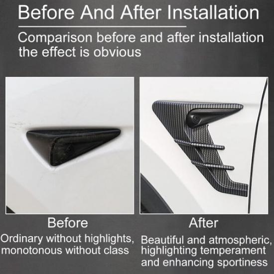 Carbon Fiber Side Fender Camera Flank Cover Trim for 2021-2022 Tesla Model 3 Y