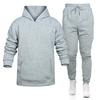2024 Autumn Winter Tracksuit Men Solid Hooded Sweatshirt 2 Piece Sets Mens Outfits Suit Men Fleece Sport Hoodie Sweatpants Two Piece Sets