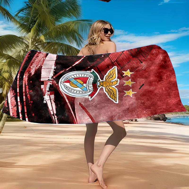 Ben Football Crest Printed Microfiber Beach Towel, Soft And Absorbent, Quick-Dry, Ideal for Summer Travel, Beach Essential, Swimming Pool
