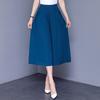 Women's Spring and Summer Thin Section Plus Size Loose Solid Colour Elastic Waist Leisure Trousers Skirt Trousers