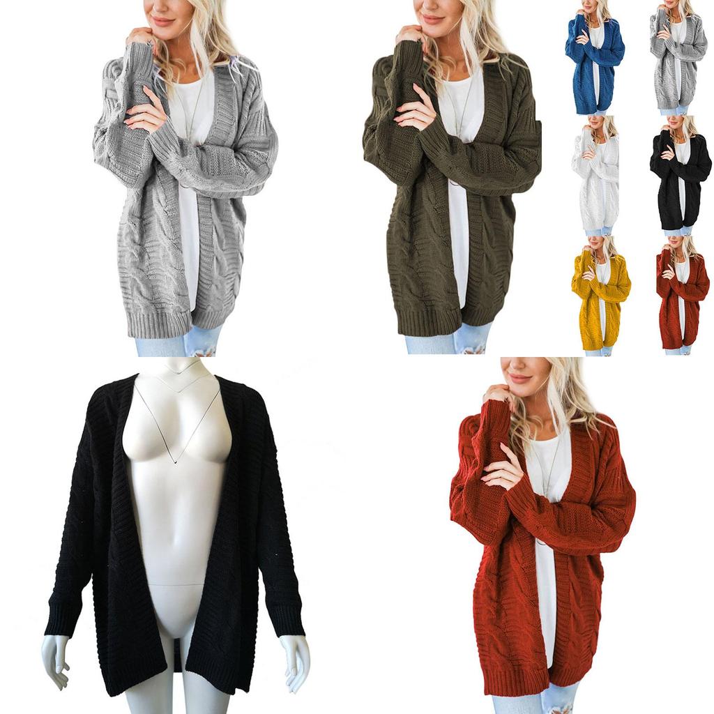 Fashionable Casual Knitted Sweater With Loose Long Sleeve Women Cardigan