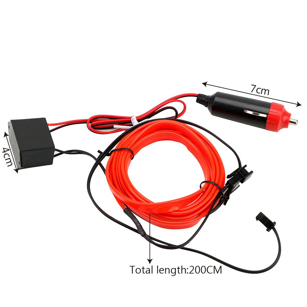 Автомобильные лампы для стайлинга автомобилей Автомобильные светодиодные лампы 12 В Холодный свет 2 м Световые полосы Декоративные лампы Гибкие неоновые провода EL