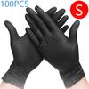 100Pack Black Disposable Nitrile Gloves for Housework PVC Latex-Free Anti-Static Gardening Pet Care Tattoo Work Oil-Proof