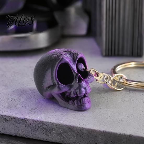 Матовая скульптура черепа 3D-печать Милый брелок, Художественное настольное украшение с отделкой, Креативный брелок для сумки, Легкая роскошь, Декор для дома, Брелок