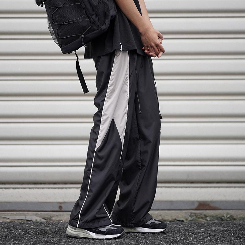 Мужская черная мешковатая одежда Y2K, брюки-карго, повседневные летние широкие брюки, полосатые спортивные штаны для бега, хип-хоп, мужская техническая одежда, одежда в корейском стиле