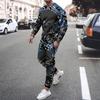 Skull Printed Men's Tracksuit Set Men Sport Suits Vintage Long Sleeve T-shirt Trousers Casual Streetwear 2 Piece Suit Outfits
