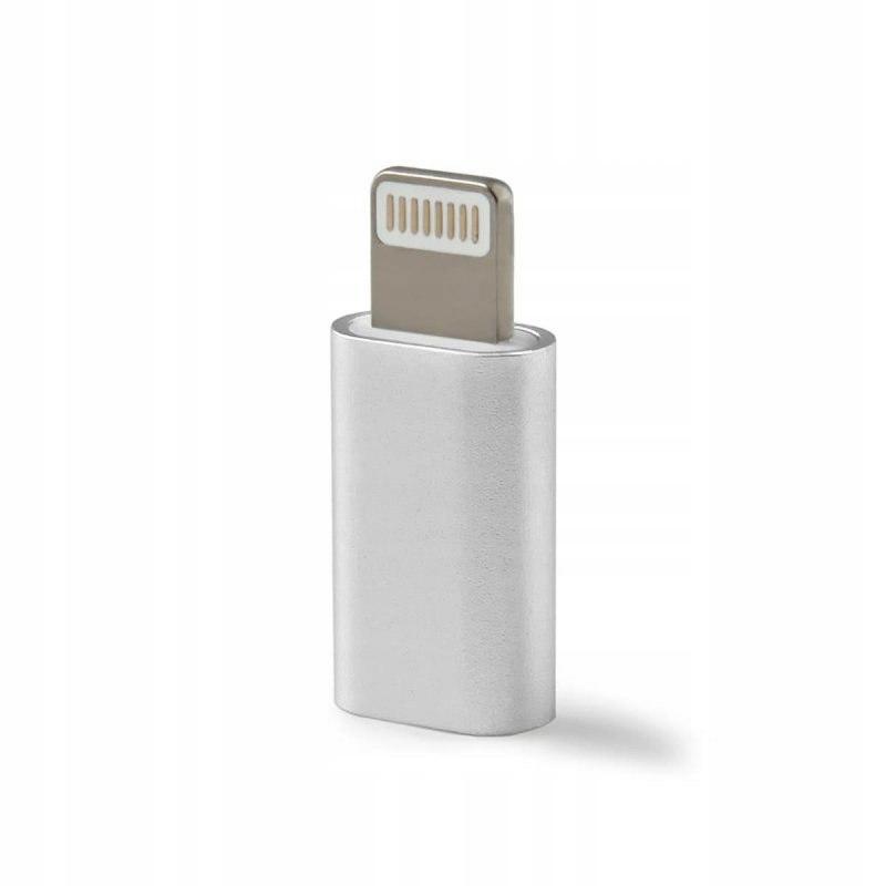 Reverse micro USB - Lightning adapter silver