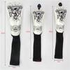 1 Set Pu Golf-sports Wood Club Head Cover Skull Pattern Exquisite Cue Cap Cover With Exquisite Embroidery Craftsmanship Cover