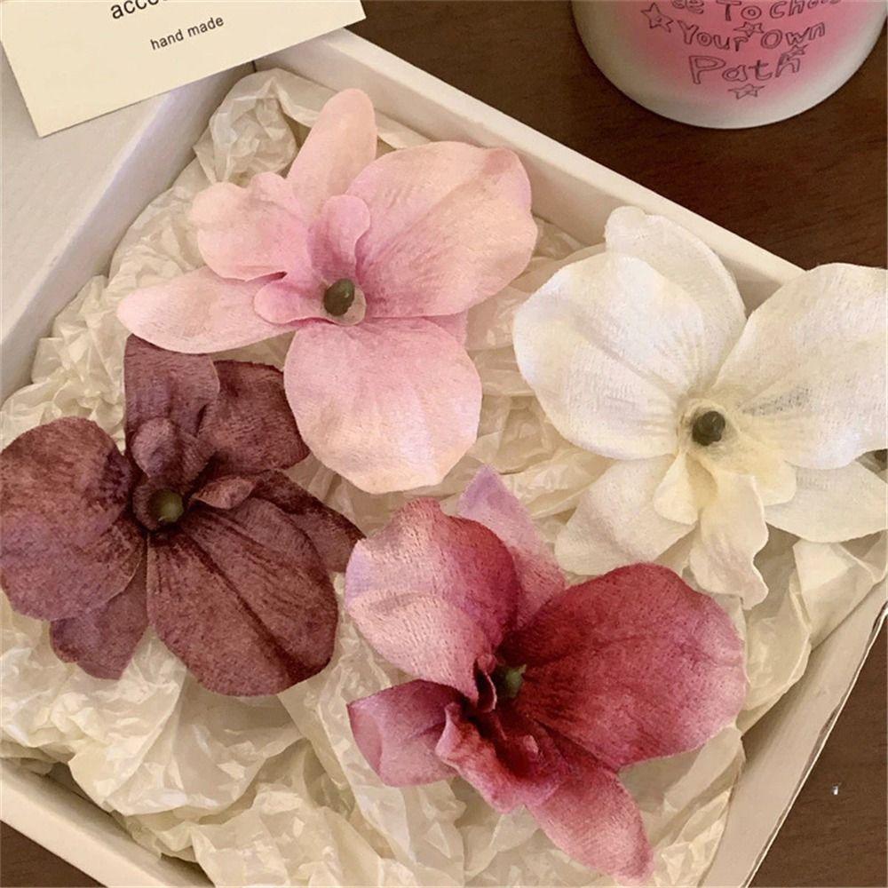 Elegant Orchid Flower Hair Clip Realistic Loose Hair Hairpin Beach Hair Accessory for Women Girls