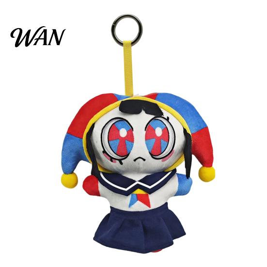 Mini Plush Toy Keyring Clown Keychain for Backpack Cute Stuffed Animal Soft Handbag Pendant Purse Charm Funny Gift Kids Women Fluffy