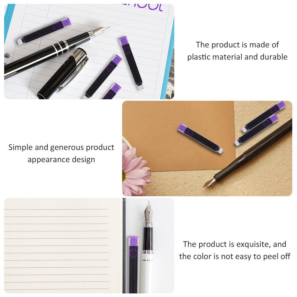 100Pcs Erasable Refills for Fountain Pens Superior Ink Absorption Long-Lasting Color Fade-Resistant School Office