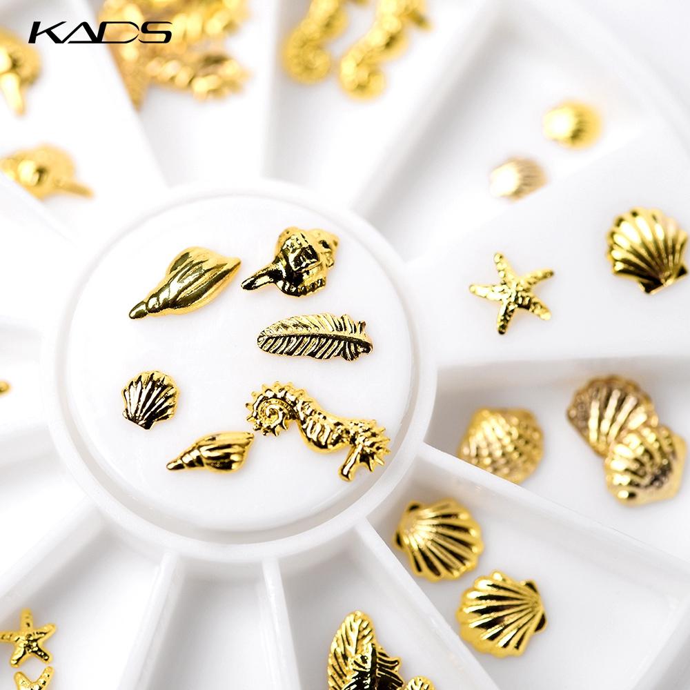 kads Серия Ocean, заклепки из сплава, золотые и серебряные украшения на выбор, инструменты для маникюра, красивые украшения для ногтей со стразами