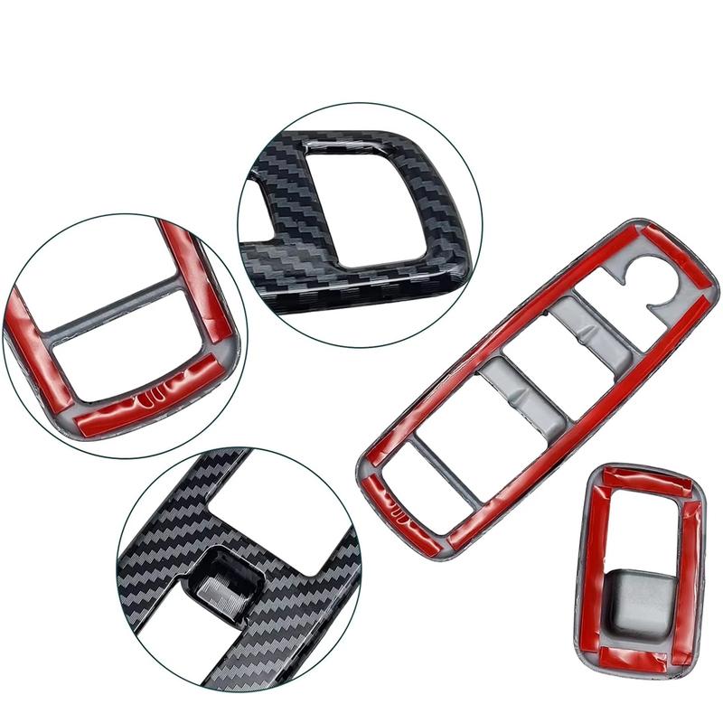 For Dodge Charger 2016-2021 Inner Window Lift Panel Trim Black Carbon Fiber ABS Decora Interior Window Switch Cover Trim 4pcs
