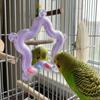 Spinner Rattle Bead Parrot Chew Spinning Toy Mirror Parrot Interactive Toy  Bird Supplies