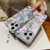 For iPhone 16 Plus 15 Pro Max 14 Pro 13 12 11 Case Luxury Glitter Floral Print Glossy Shockproof TPU PC Slim Clear Phone Cover