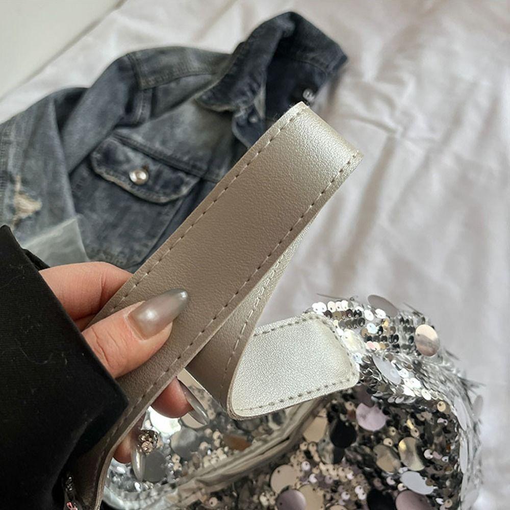Purse Sequin Tote Bag Evening Bag Silver Shoulder Bag Casual Blingbling Handbag Girls