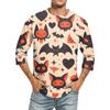 Men's Solid Color Round Neck Three Quarter Sleeve Top T-shirt